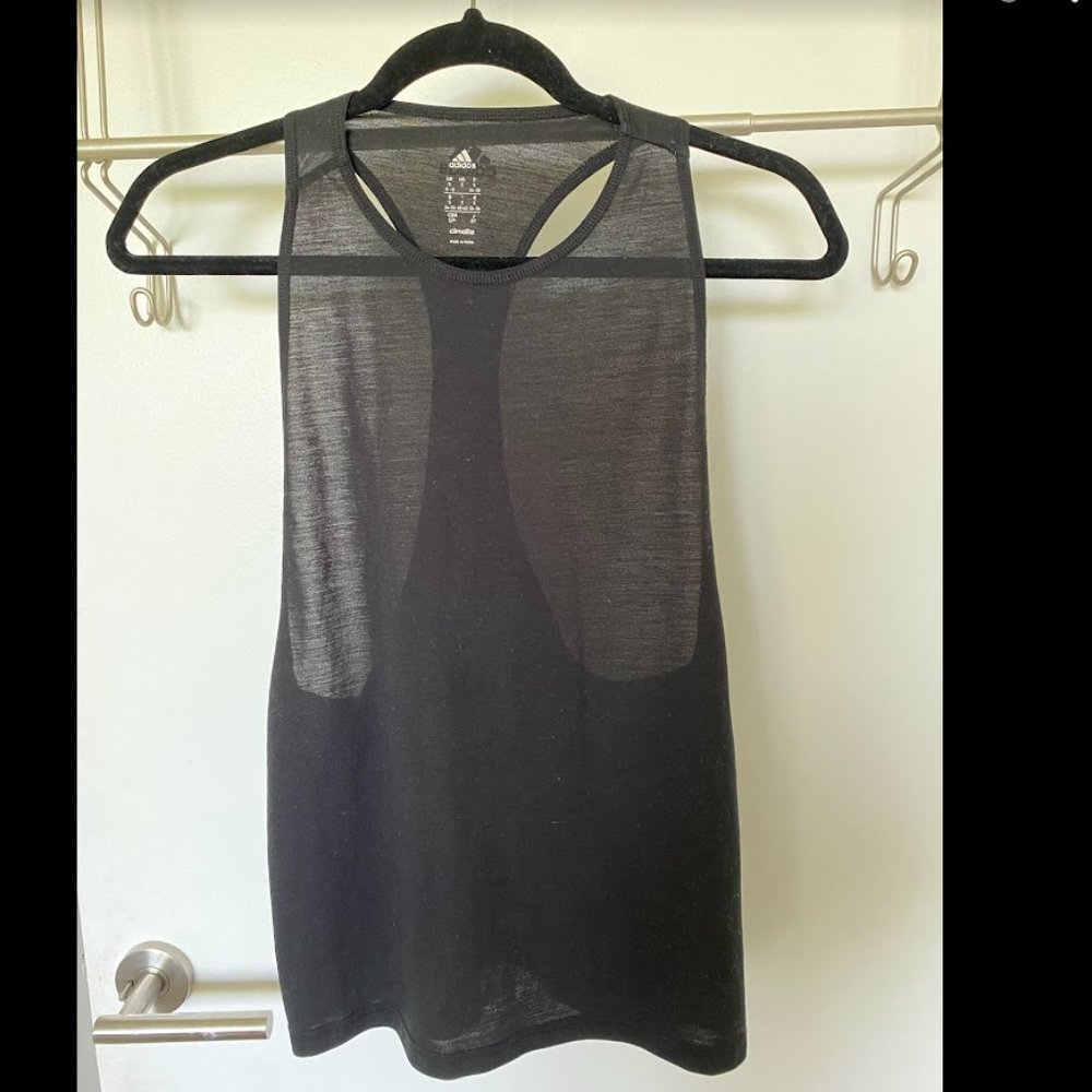 Adidas womens round neck racerback climalite tank top black